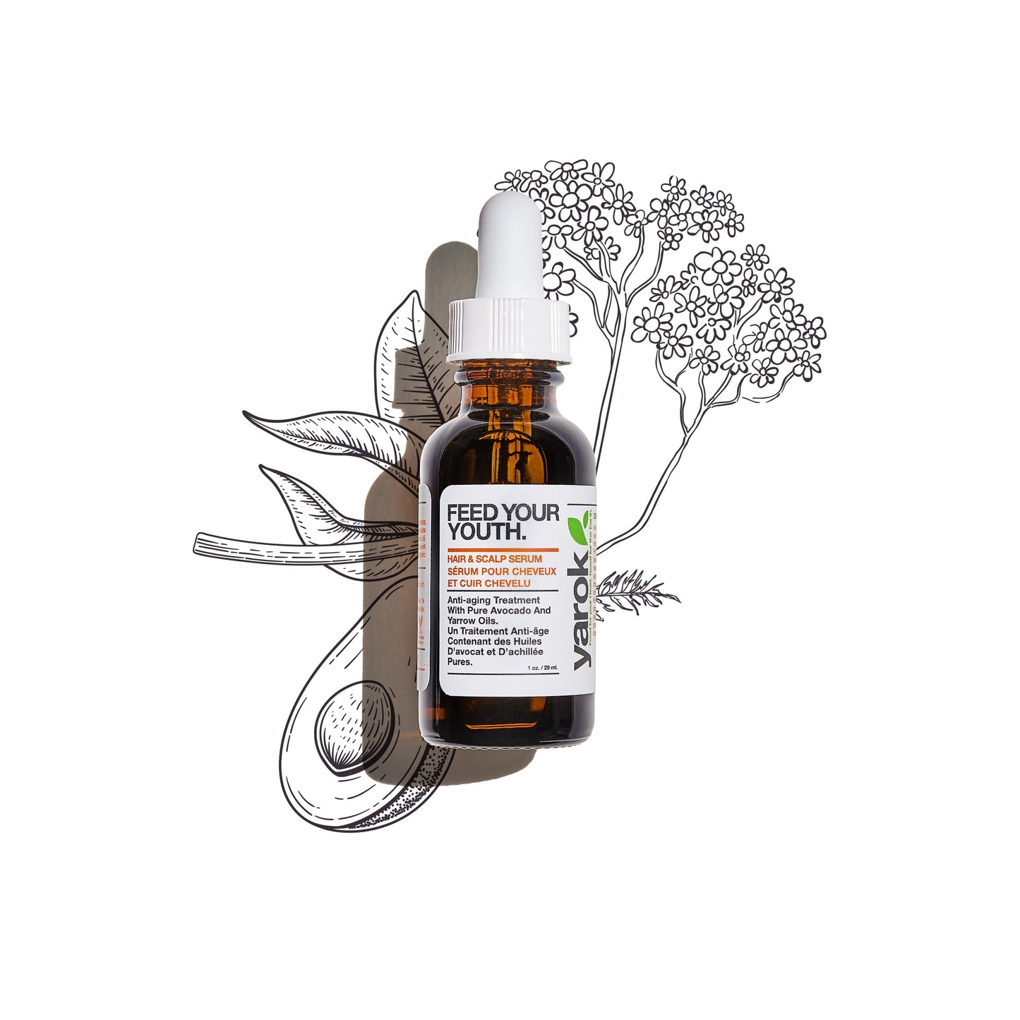 Yarok - Feed Your Youth Organic Hair & Scalp Serum - Transform, Repair & Strengthen - Promotes Hair Growth - With Vitamins & Minerals - 100% Vegan - Gluten, Sulfate, Paraben & Cruelty Free - 1oz