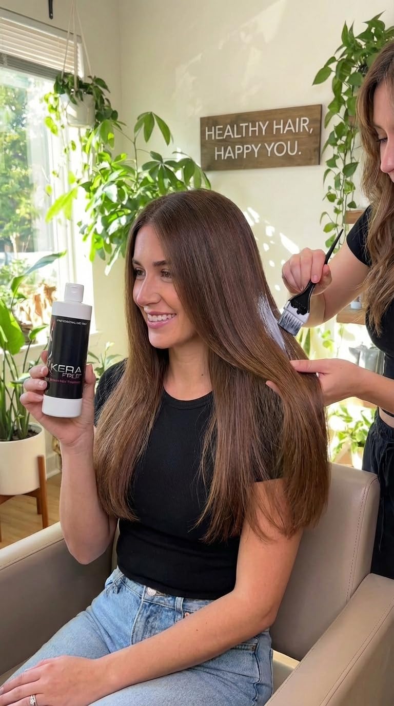 Kera Fruit Keratin Hair Treatment - Formaldehyde-Free 16oz Kit for All Hair Types | Frizz Control & Repair