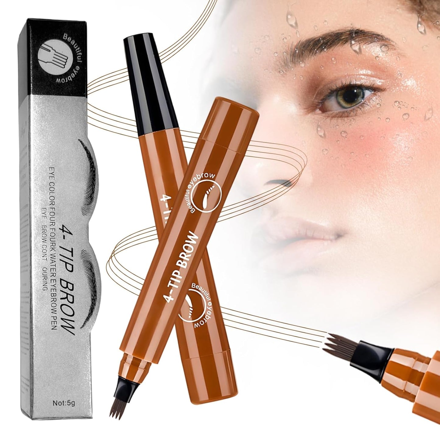 Microblading Eyebrow Pencil - 2026 Upgraded Contouring Tool with Micro-Fork Tip | Premium 3D Waterproof, Dark Brown