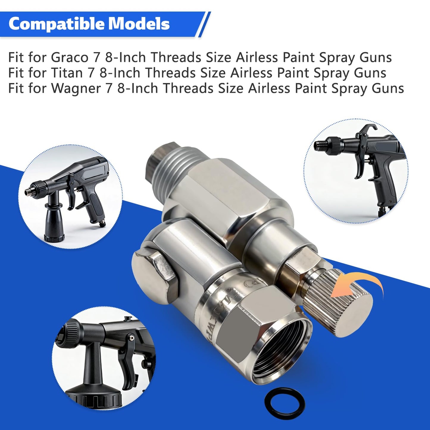 287030 CleanShot Shut-Off Valve Swivel Joint Fit for Graco Titan Wagner 7 8-Inch Threads Size Airless Paint Spray Guns Pole Extensions Anti-Spitting Valve Adapter Replace 287036 (Model 1)