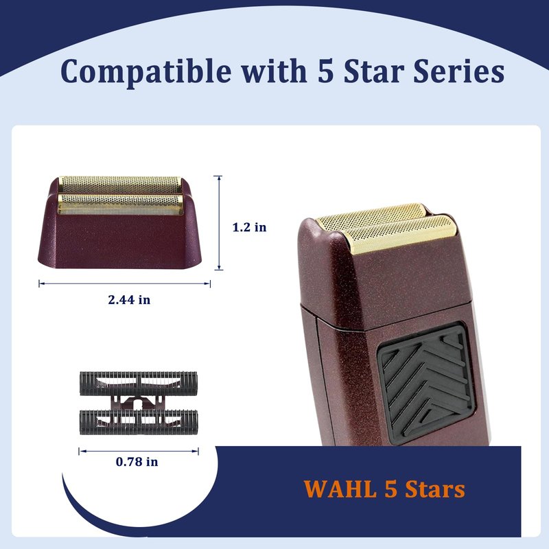 1-Pack Replacement Foil & Cutter Bar Compatible with Wahl Super Close Shaver – Professional Fit for 7031-100 & 7043-100 Models, Red (5 Star Series Finale)