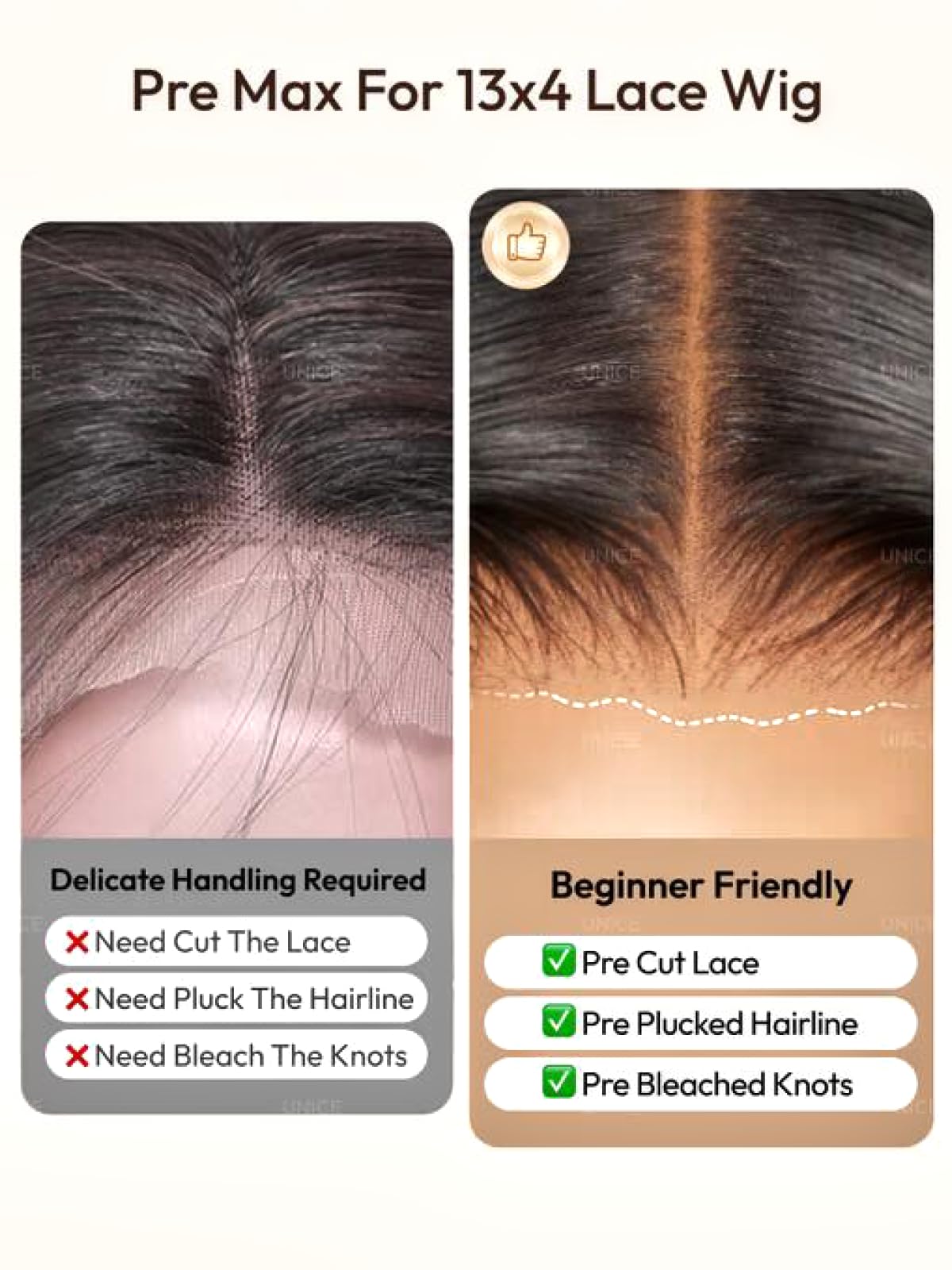UNICE 13x4 Burmese Curly Lace Front Wig Human Hair, Reddish Brown Glueless Wig Pre-Plucked Pre-Cut, Fluffy Layered Drawstring Wig 200% Density, Ready to Wear for Women 16 Inch