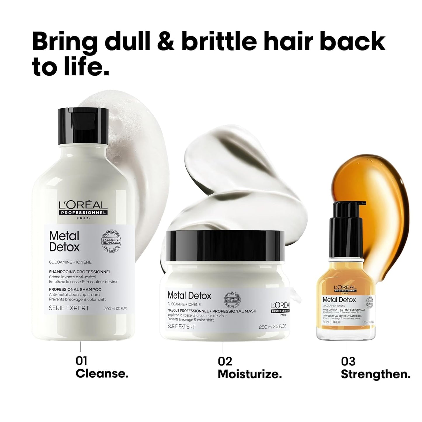 L’Oreal Professionnel Metal Detox Mask - Hydrating Hair Mask for Dull, Brittle Hair | Prevents Damage & Color Fading