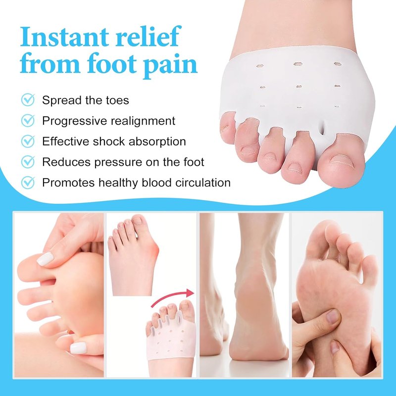 Toe Separators for Bunion Relief - Breathable Toe Spacers for Men & Women | 8 PCS in 4 Colors