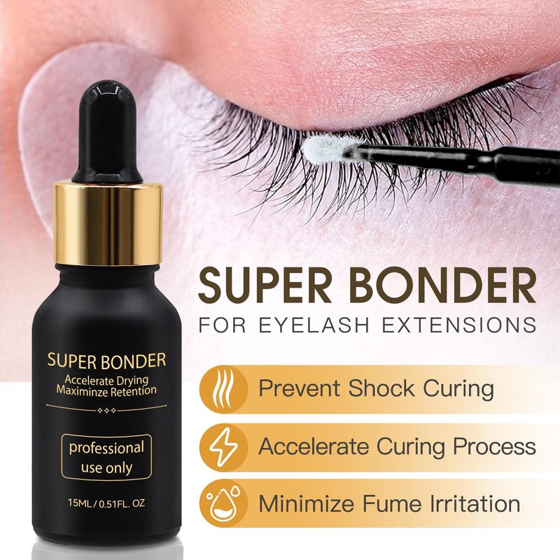 Miuffue Lash Bonder Primer for Eyelash Extensions, Glue Accelerator Lash Sealant, Pre-treatment Primer Protein Oil Cleanse Remover for Professional Use