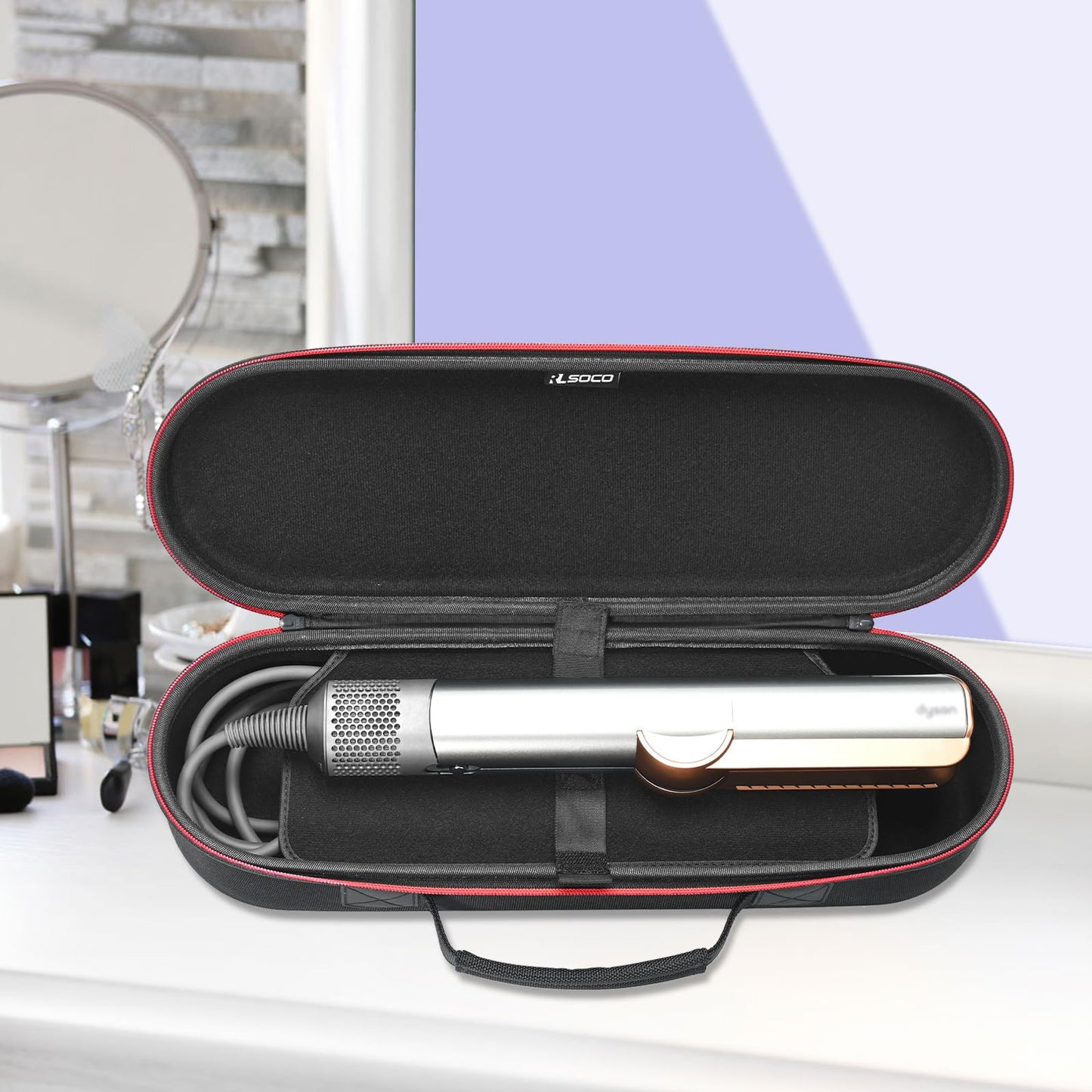 RLSOCO Travel Case for Dyson Airstrait Straightener/Corrale Hair Straightener - Black (Case Only)