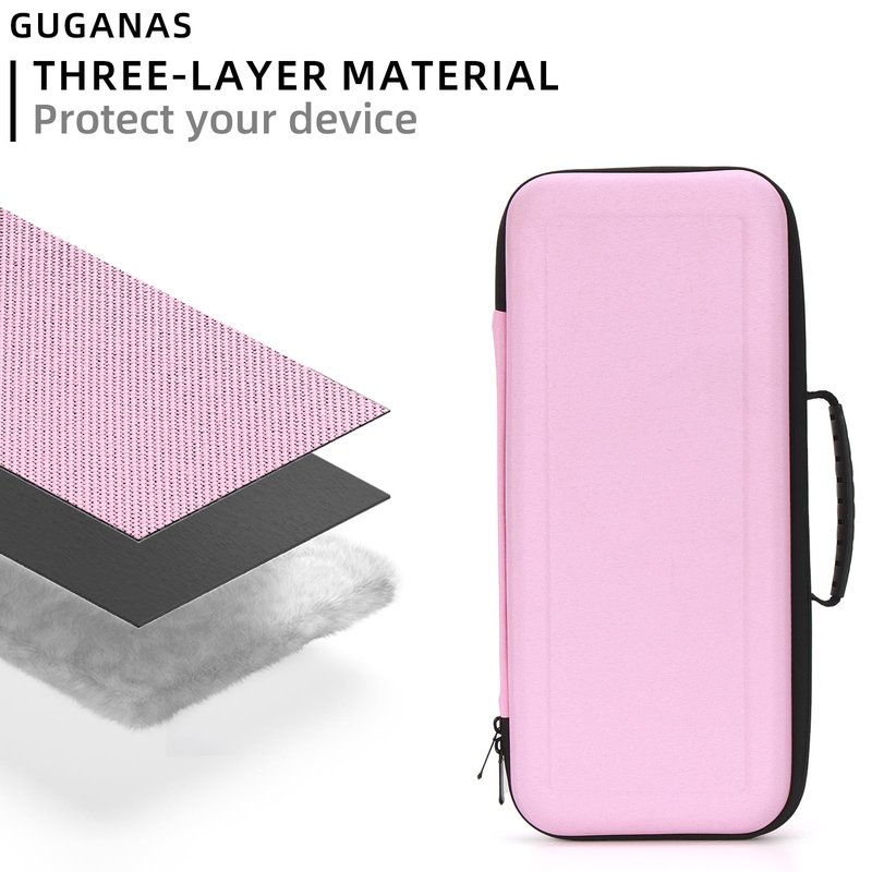 LIUIIVIRI Hard Travel Case Compatible with Dyson airstraight HT01 Hair Straightener & Power Supply, Waterproof and Shockproof Storage carrying case (Pink)