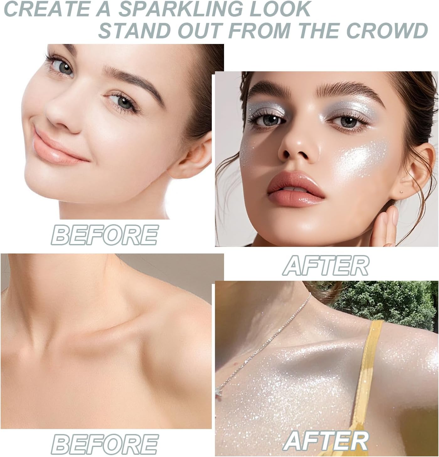 Hair Glitter Spray - Extra Fine Body & Face Shimmer Powder for Festivals | 1PC Silver