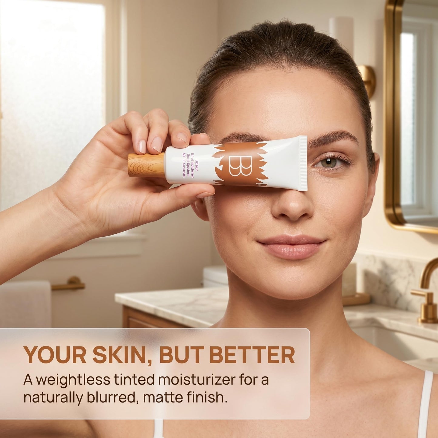 Aigomc BB blur tinted moisturizer Broad Spectrum SPF 30 – Medium Buildable Coverage with Natural Lightweight Matte Finish, Vegan & Cruelty Free