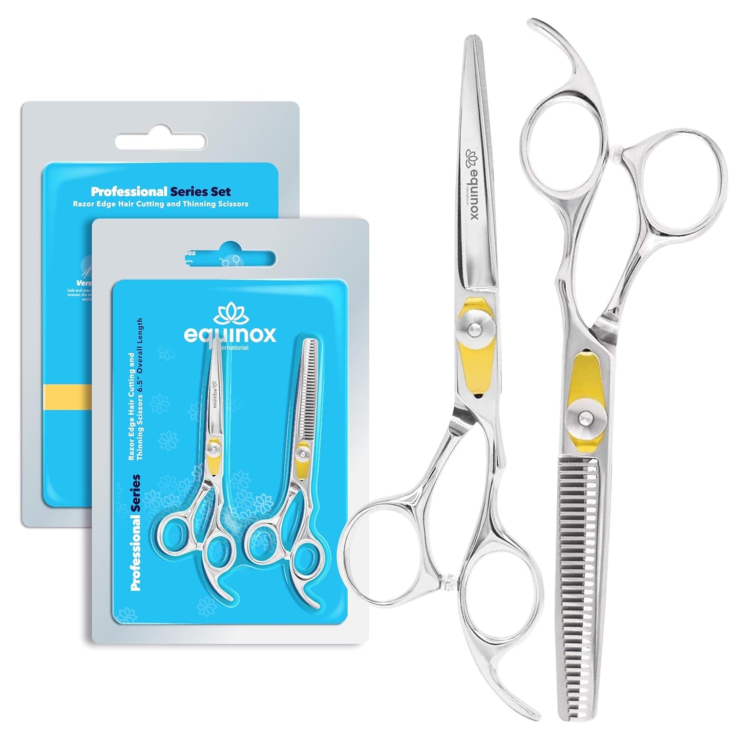 Barber Hair Cutting Scissors - Equinox Styling Shears, 6.0" Length | Professional Quality
