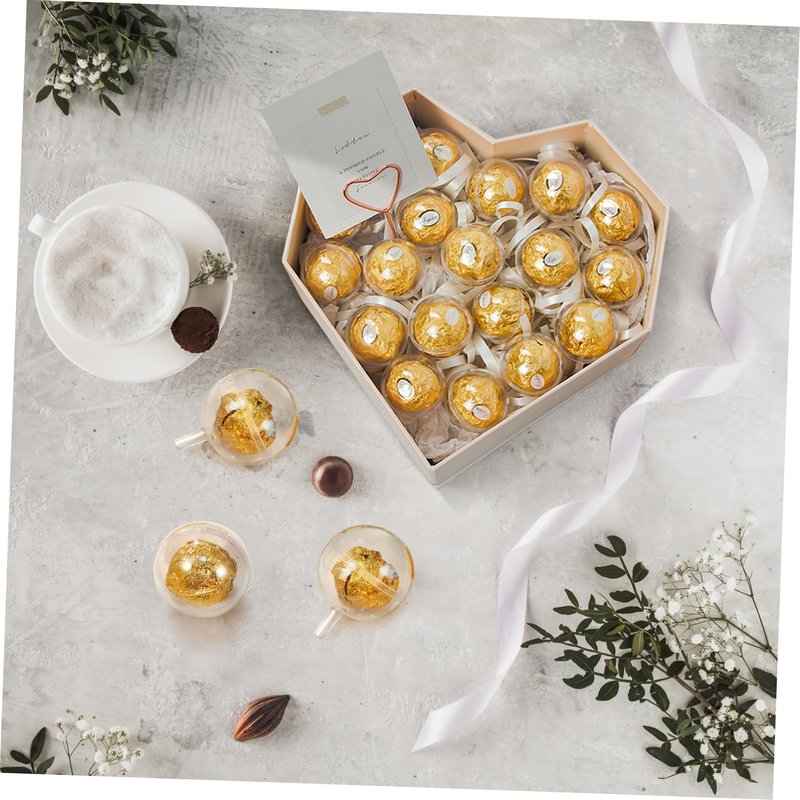 Angoily 100PCS Chocolate Holder, Acrylic Candy Box Holder DIY Packaging Chocolate Ball Bouquet Supplies, Clear Cookie Packaging Wrapping for Party Decor