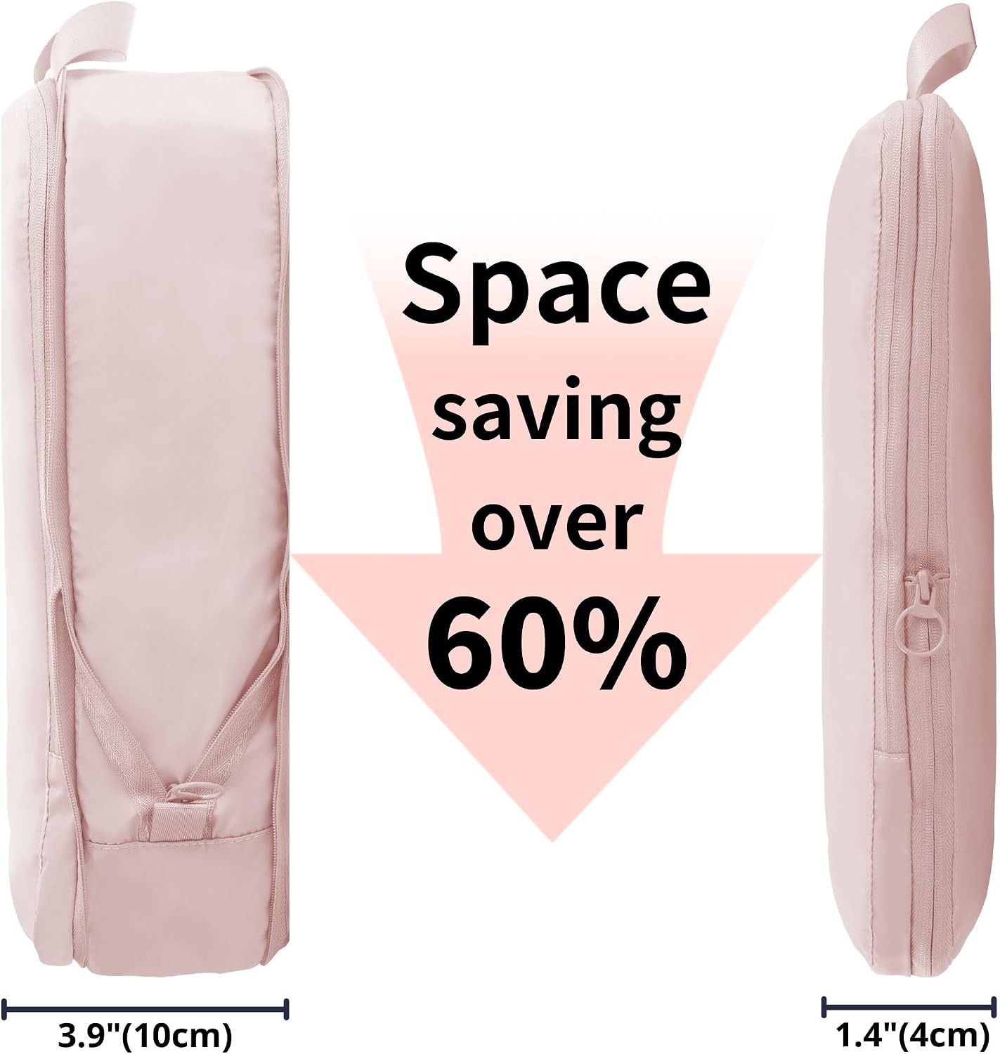 Compression Packing Cubes - Travel Luggage Organizer Bags Set | 2-Pack Large, Pink