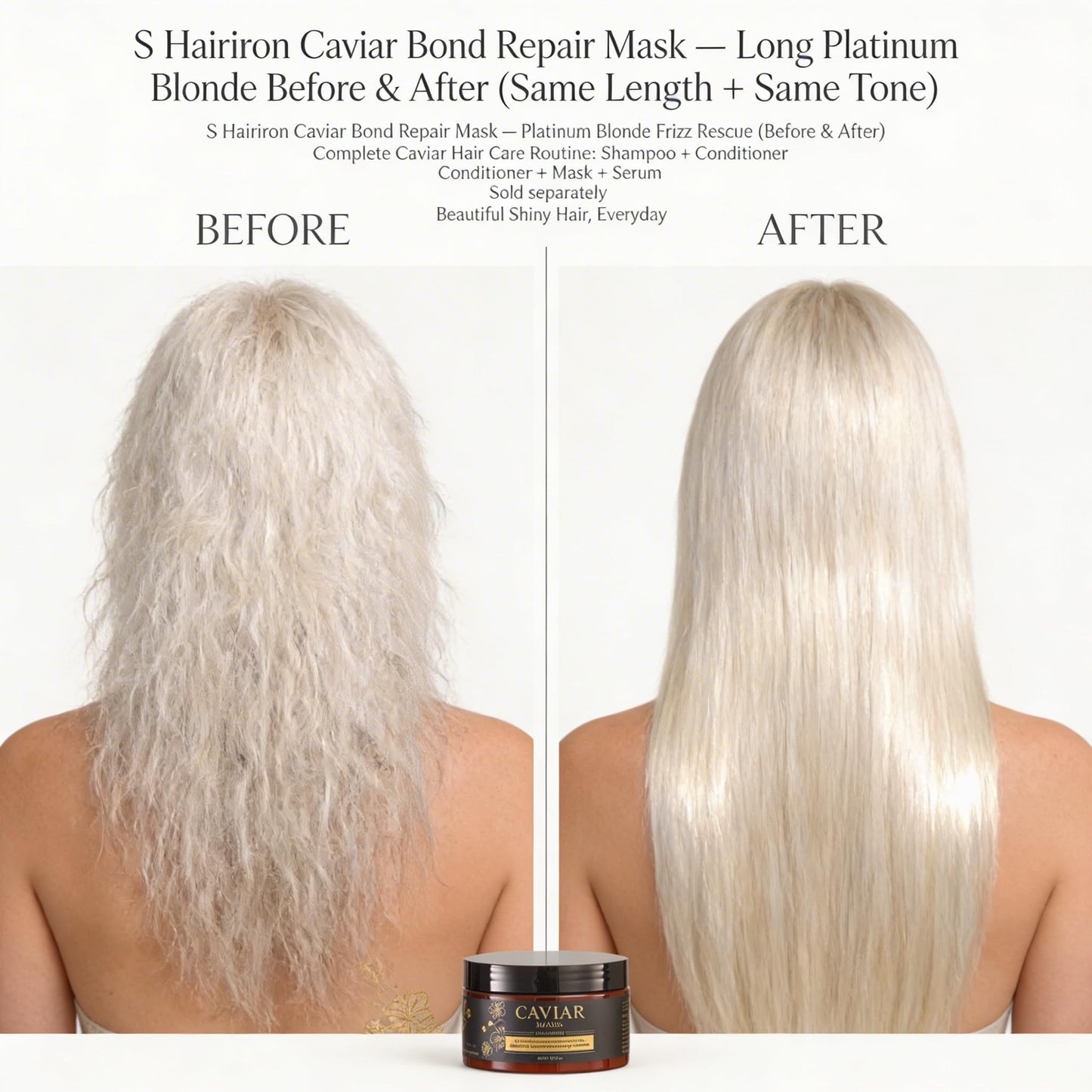 S Hairiron Caviar Hair Mask-Bond Repair Deep Conditioning Treatment for Dry & Demaged Hair, Anti-Frizz Shine