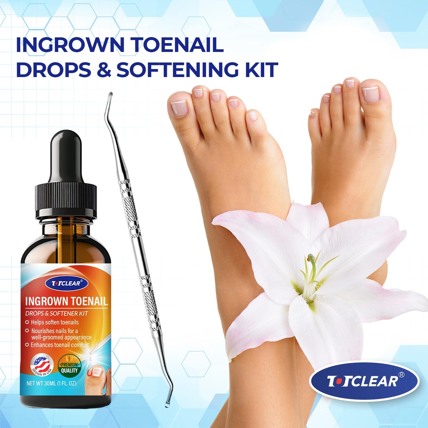 Ingrown Toenail Relief Tool - Effective Ingrown Toenail Removal Kit for Men & Women | 30ml