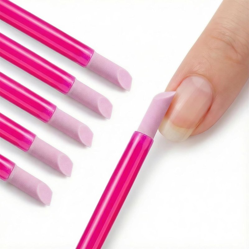 Pumice Stone Cuticle Remover - Multifunction Nail File & Pusher | Pink 5-Pack for DIY Nail Care