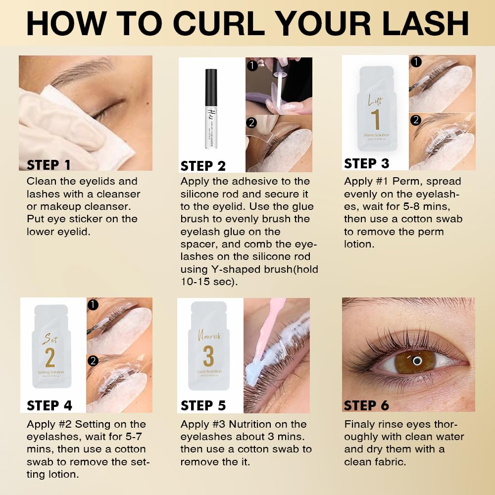 Brow Lamination Kit | Eyelash Lift & Perm Kit for Natural Curling - Long-Lasting Results at Home