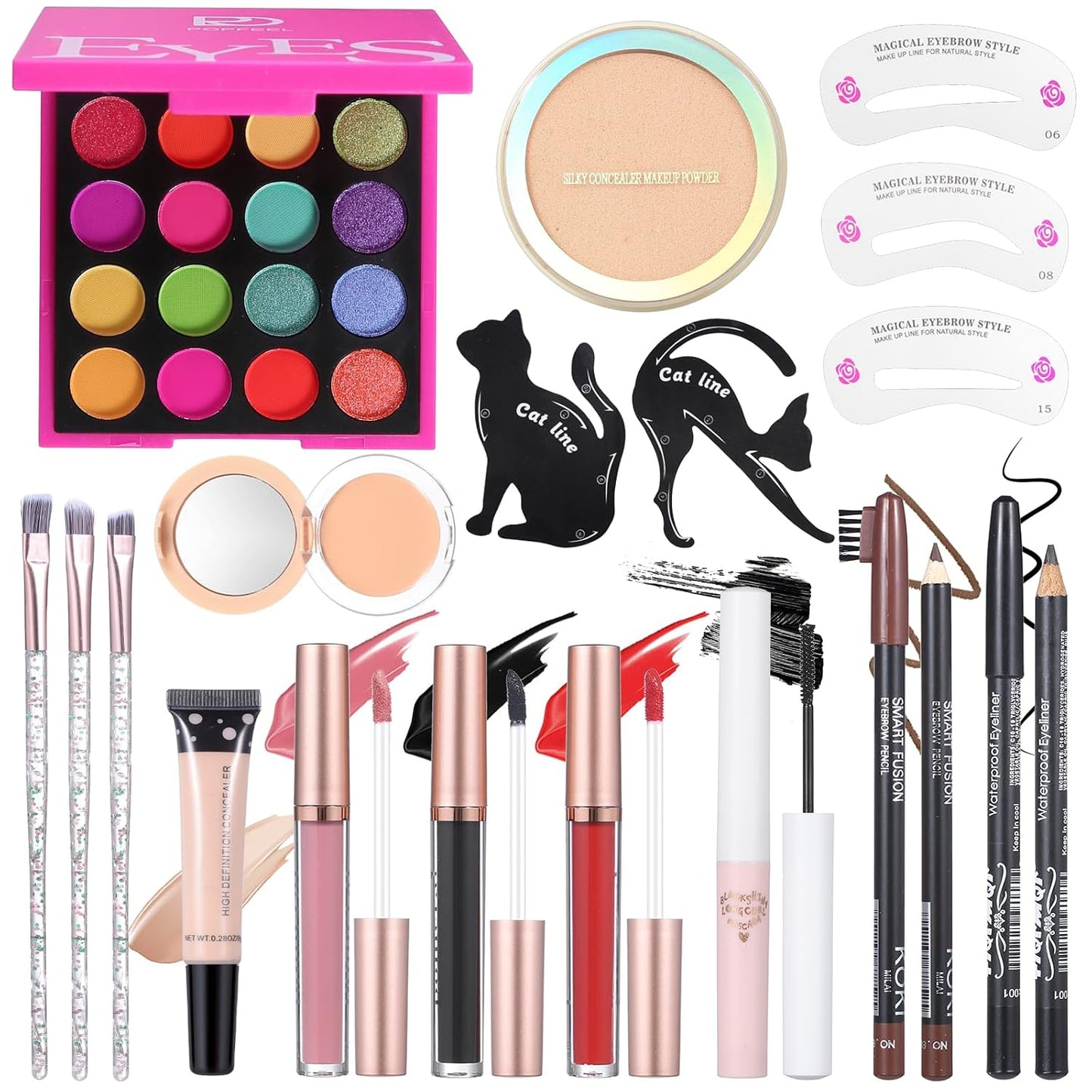 Makeup Kit for Teens - Complete Makeup Set with Eyeshadow Palette, Lip Gloss, Mascara & Brushes | Perfect Gift for Women