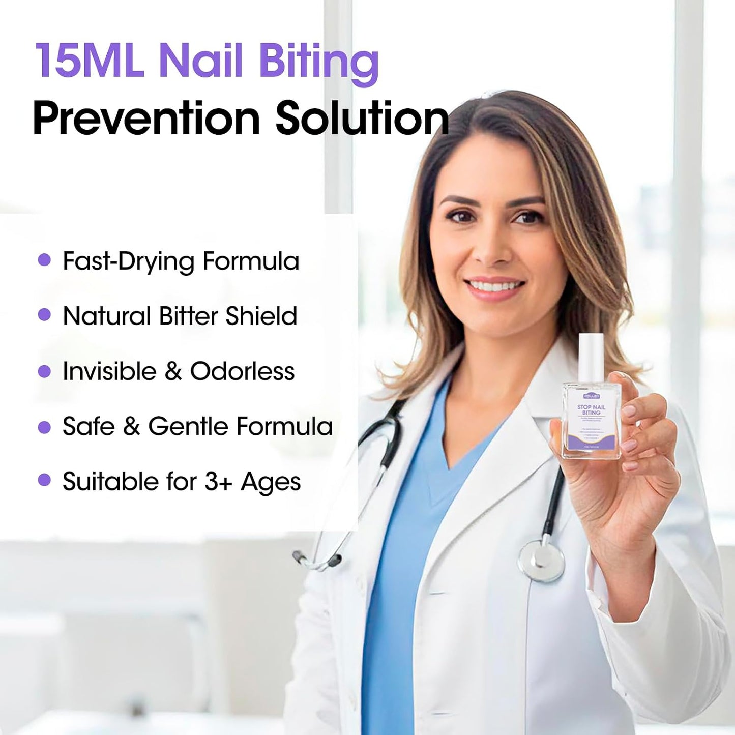 Gellen Nail Biting Treatment - 15ml Bitter Taste Solution for Kids & Adults | Stop Nail Biting & Thumb Sucking