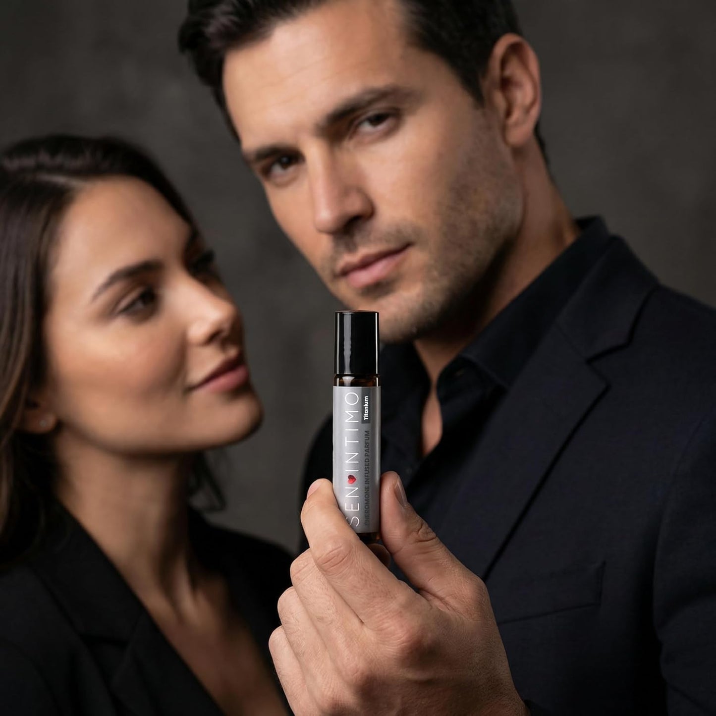 Sen Intimo Pheromone Infused Perfume for Men - Titanium Edition | High-Concentration Rollerball, 10ml Travel Size