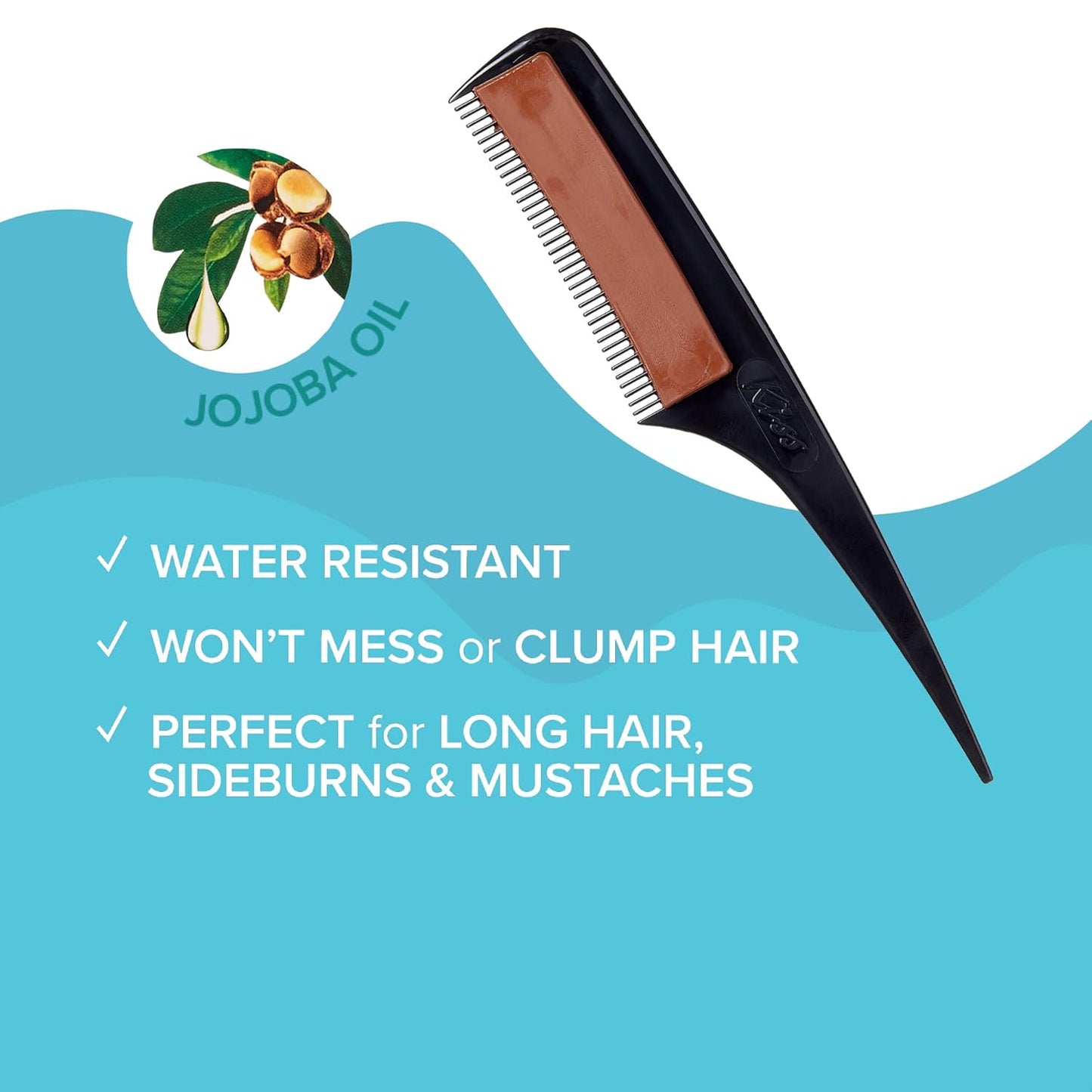 Quick Cover Root Touch Up Comb - Water-Resistant Temporary Gray Concealer for Hair & Beard | Brown