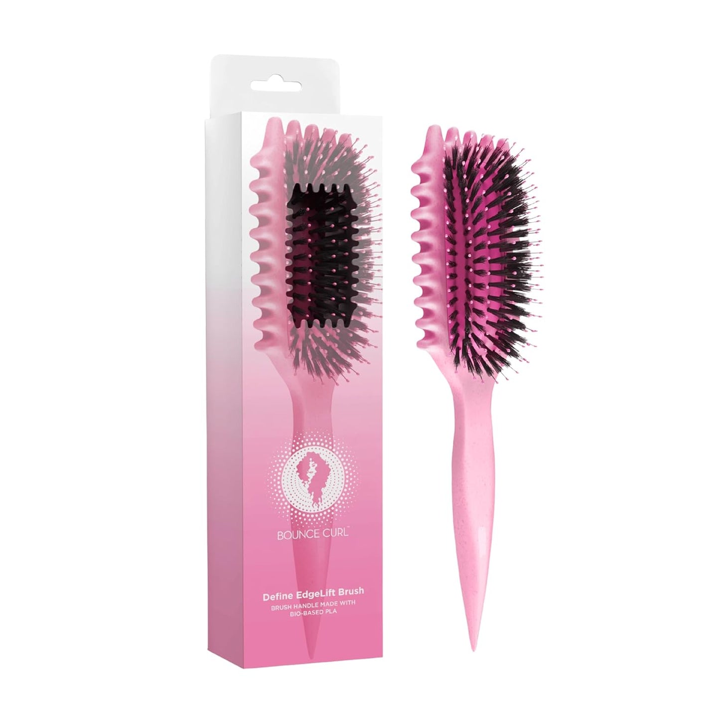Bounce Curl Slay & Stay Bundle - Reversible Satin Hair Bonnet & Pink EdgeLift Brush Set