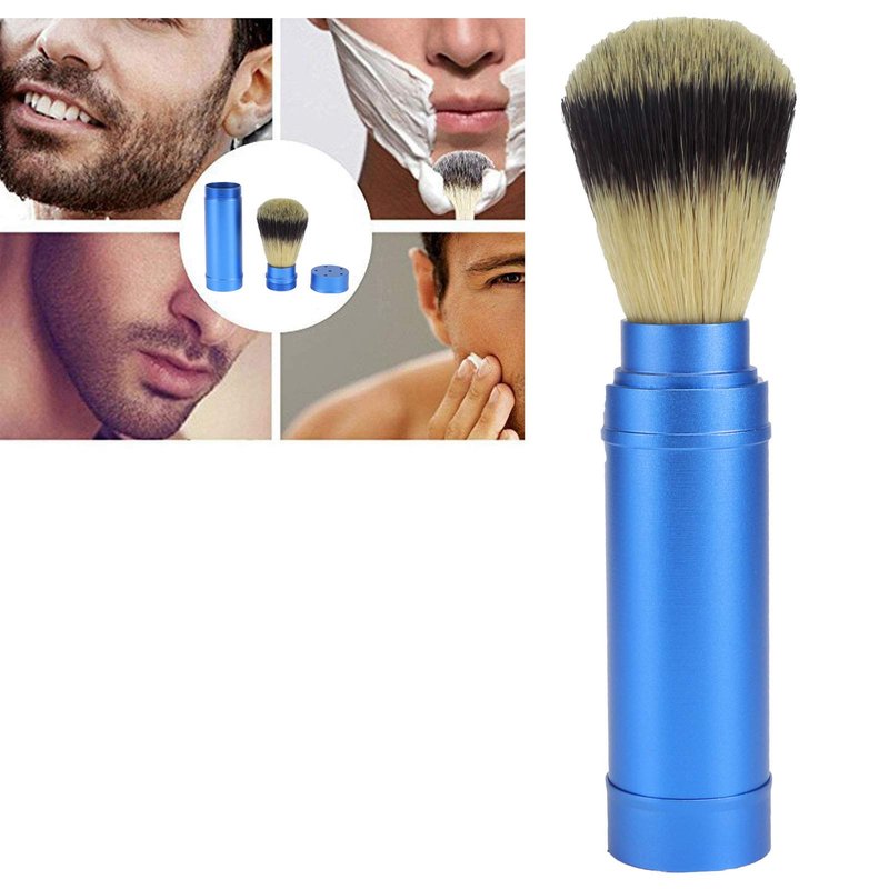 Moofey Men Shaving Brush, Portable Barber Brush for Daily Use, Bathroom Supplies