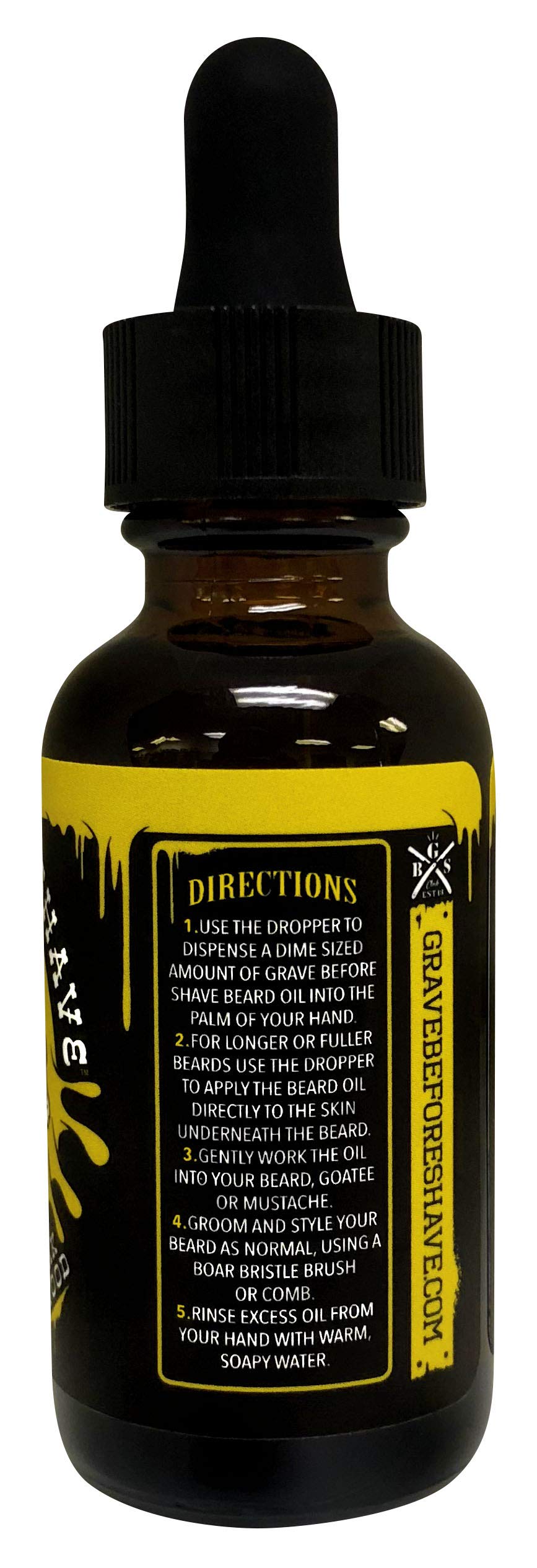 Grave Before Shave Teakwood Beard Oil 1 oz. bottle with dropper top dispenser