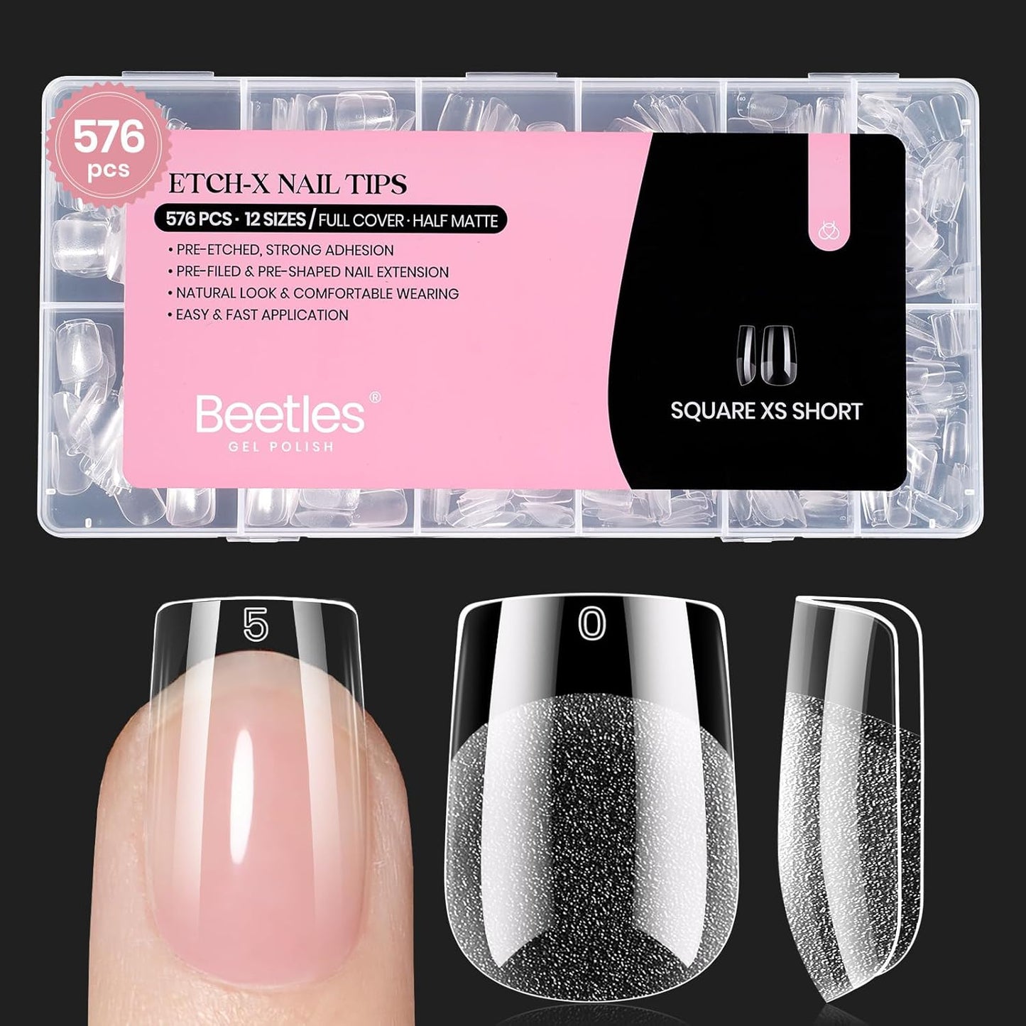 Beetles Gel Polish - 9 in 1 Nail Glue with Strong Brush Applicator | 0.5 Fl Oz for False Nails & Rhinestones