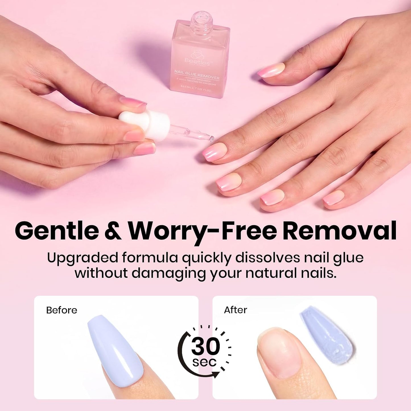 Beetles Gel Nail Kit - Almond Medium 320pcs Nail Tips & Mini Lamp | DIY Acrylic Press-On Nails at Home
