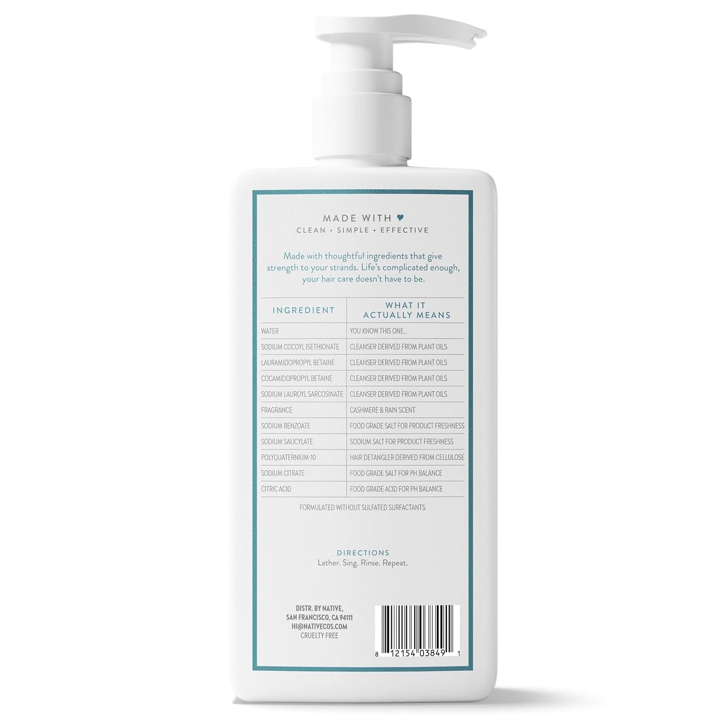 Strengthening Shampoo - Cashmere & Rain | 16.5 Fl Oz for Healthy Hair