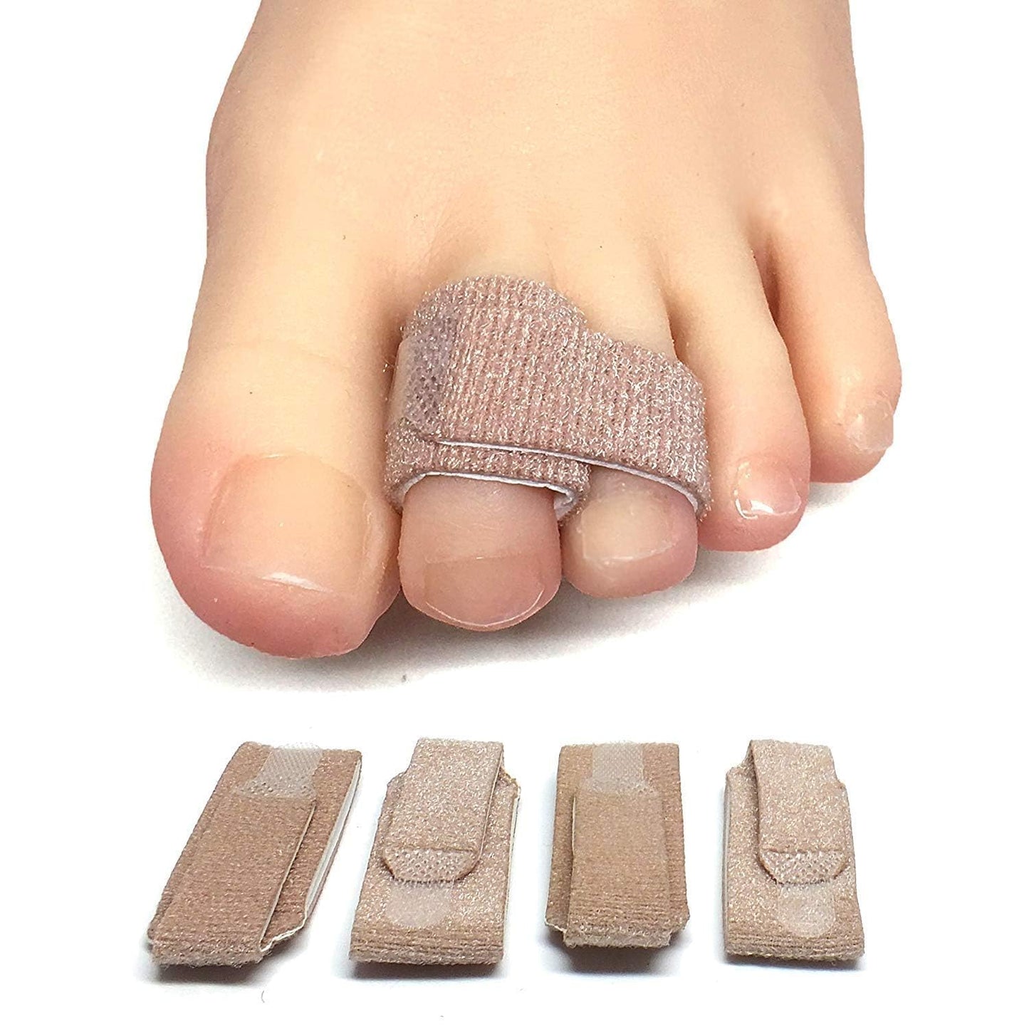ZenToes Hammer Toe Straightener, Broken Toe Splint & Buddy Wraps, 4 Ct