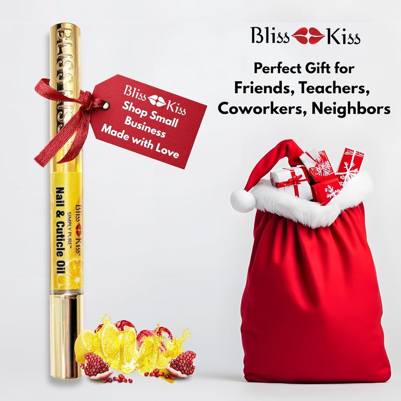 Bliss Kiss Nail Oil Cuticle Pen - Vitamin E & Jojoba Nail Strengthener | 1 Crisp Fragrance for Brittle Nails