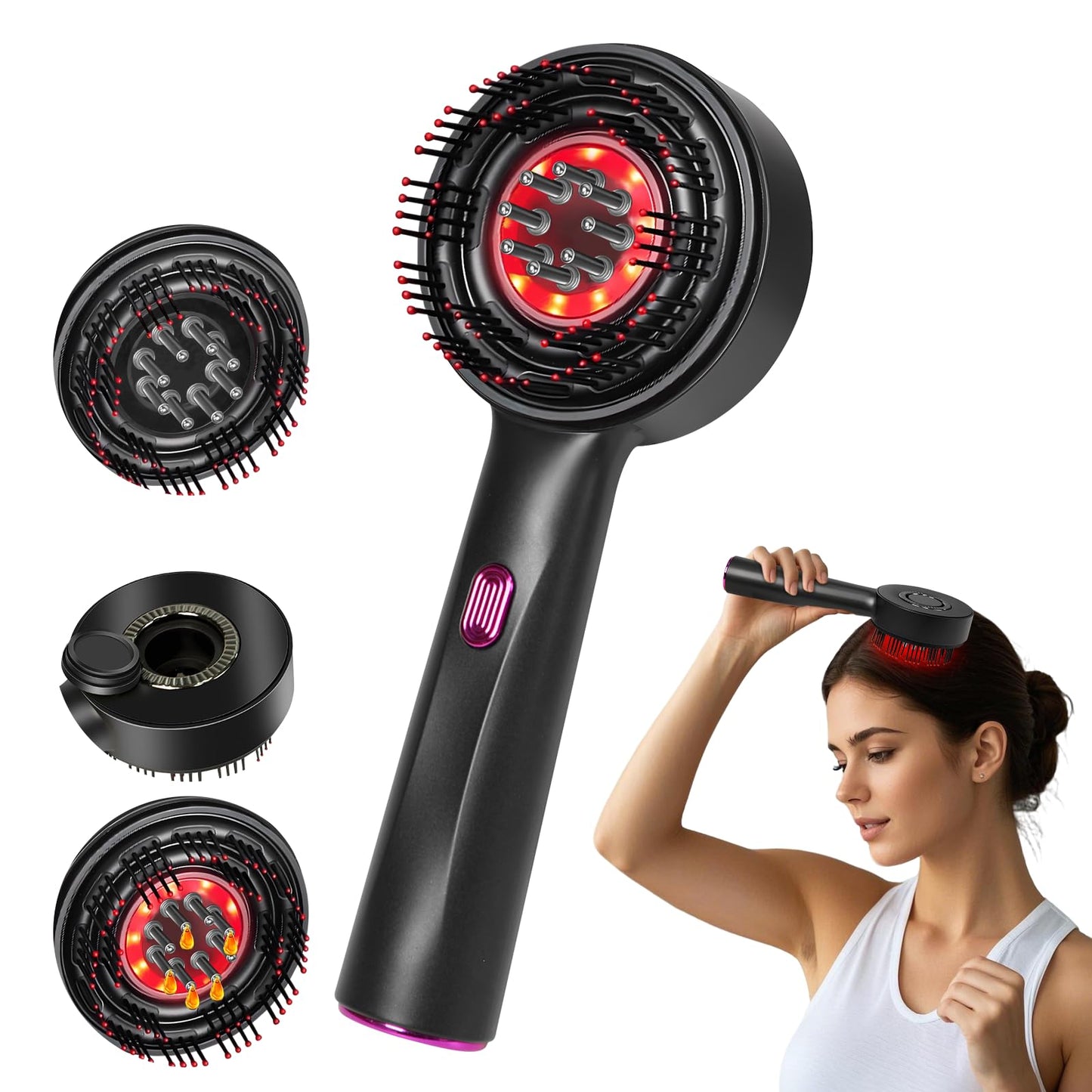 CWTUL Laser Therapy Hair Growth Comb, Hair Oil Applicator,Electric Scalp Massager Hair Growth with IPX7 Waterproof
