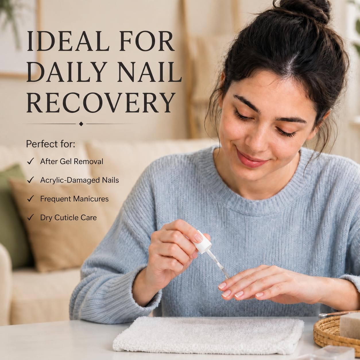 Keratin Nail Strengthener Oil - Repair Weak & Brittle Nails | Fast-Absorbing Treatment with Amino Acids, Aloe & Lavender