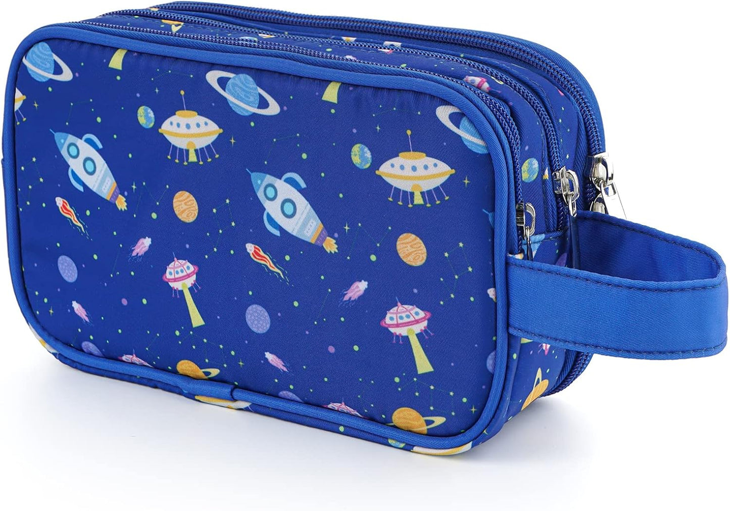 Kids Toiletry Bag - Waterproof Mermaid Scales Travel Cosmetic Bag for Girls | Hanging Wash Bag