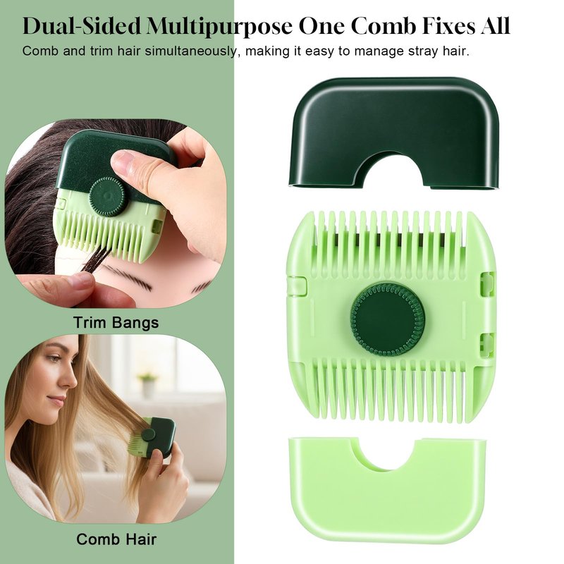 WJIAAA 2 in 1 Split End Hair Trimmer,3 Pcs Dual Side Split Ends Trimmer Bangs Clipper 2 in 1 Hair Cutting Comb Tools for Men Women