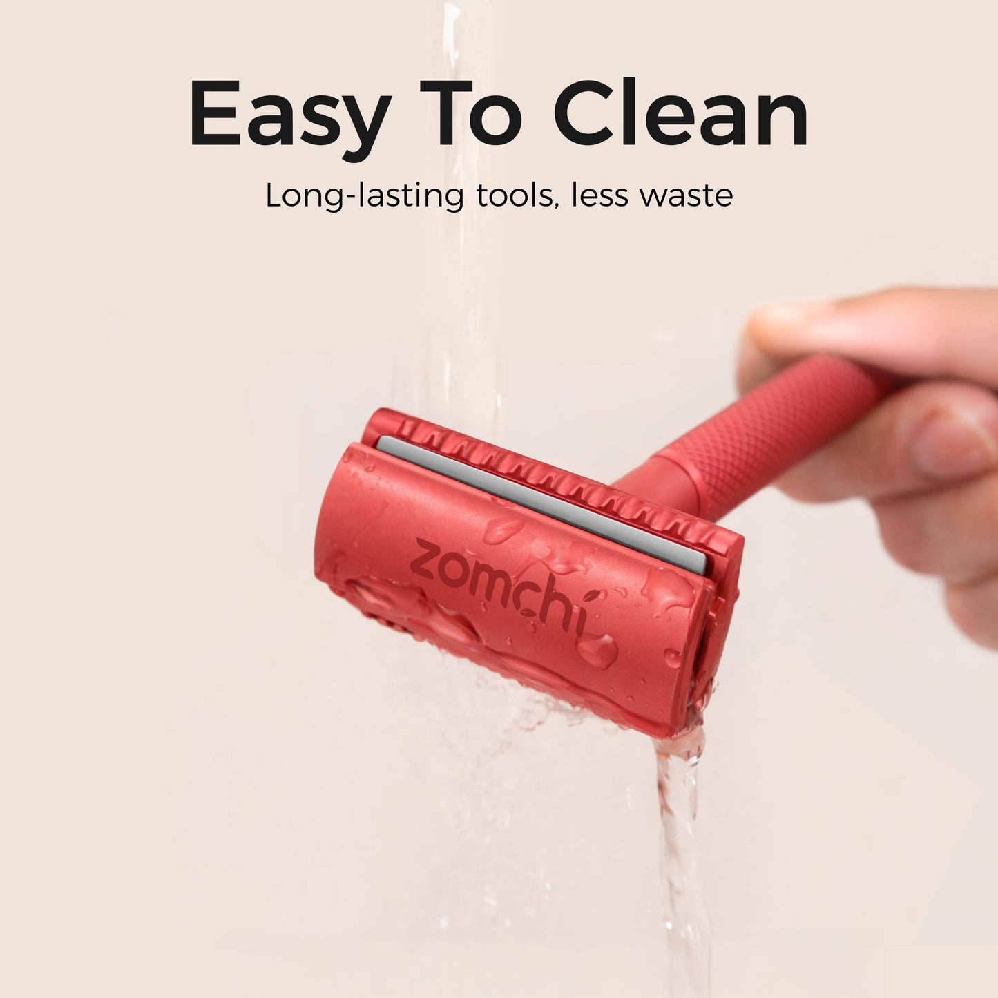 ZOMCHI Single Blade Double Edged Safety Razor with 5 Safety Razor Blades, Metal Razor for Men & Women, Single Blade Razor – Light Coral
