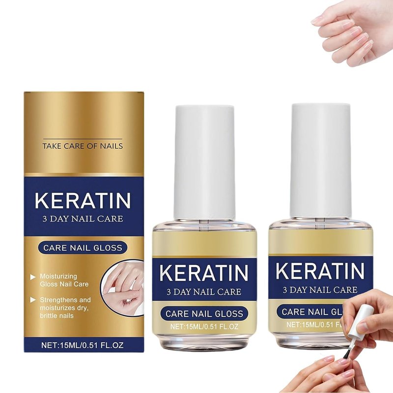 Keratin Nail Care Oil - 3-Day Repair Serum for Weak, Brittle Nails | Hydrating Aloe Vera & Lavender (2 Pcs)