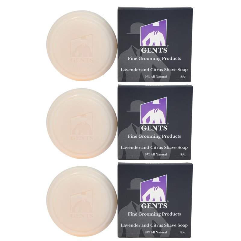 G.B.S Men's Lavender and Citrus Shaving Soap, Pack of 3