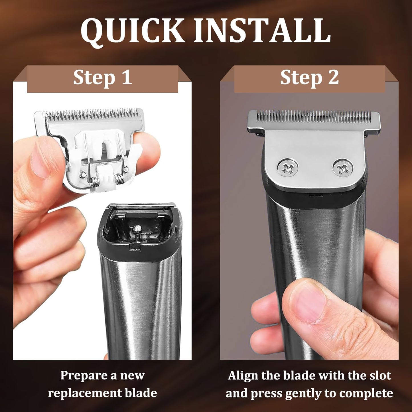 T-Blade Detachable Replacement Blades Compatible with Wahl Trimmers 9864/9864SS/9686/9818A/9854L/9876L/WSS3L/SS2L,High-Quality 440C Stainless Steel,0.5mm Precision Cut, Professional Grooming,1 Pack
