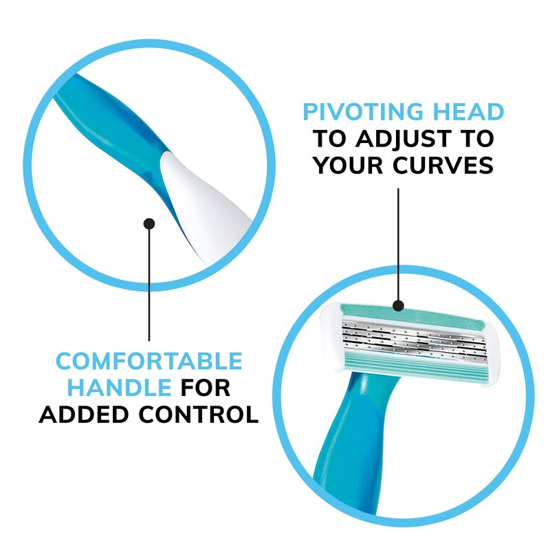 BIC Soleil 4 Women's Disposable 4 Blade Razors, Flexible Blades and Rubber Grip Handle, (Pack of 3)