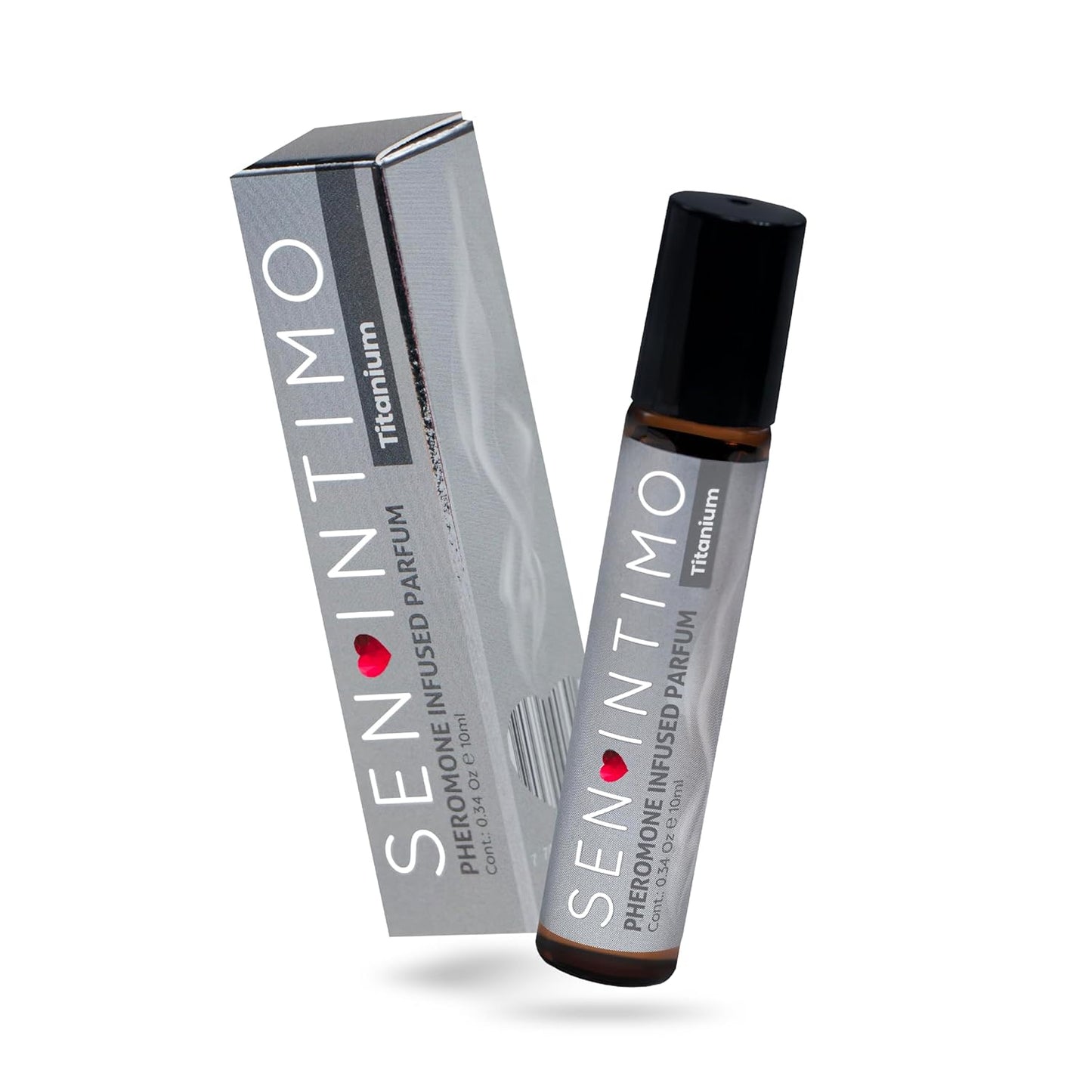 Sen Intimo Pheromone Infused Perfume for Men - Titanium Edition | High-Concentration Rollerball, 10ml Travel Size