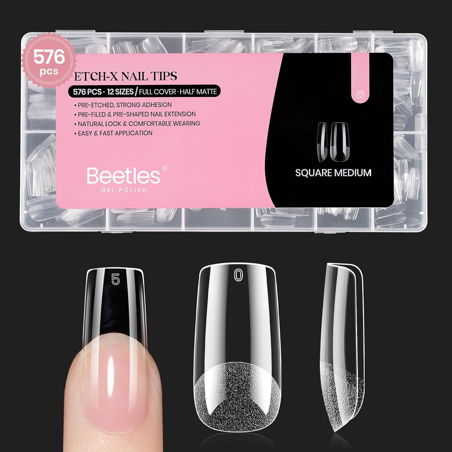 Beetles Gel Polish - 9 in 1 Nail Glue with Strong Brush Applicator | 0.5 Fl Oz for False Nails & Rhinestones