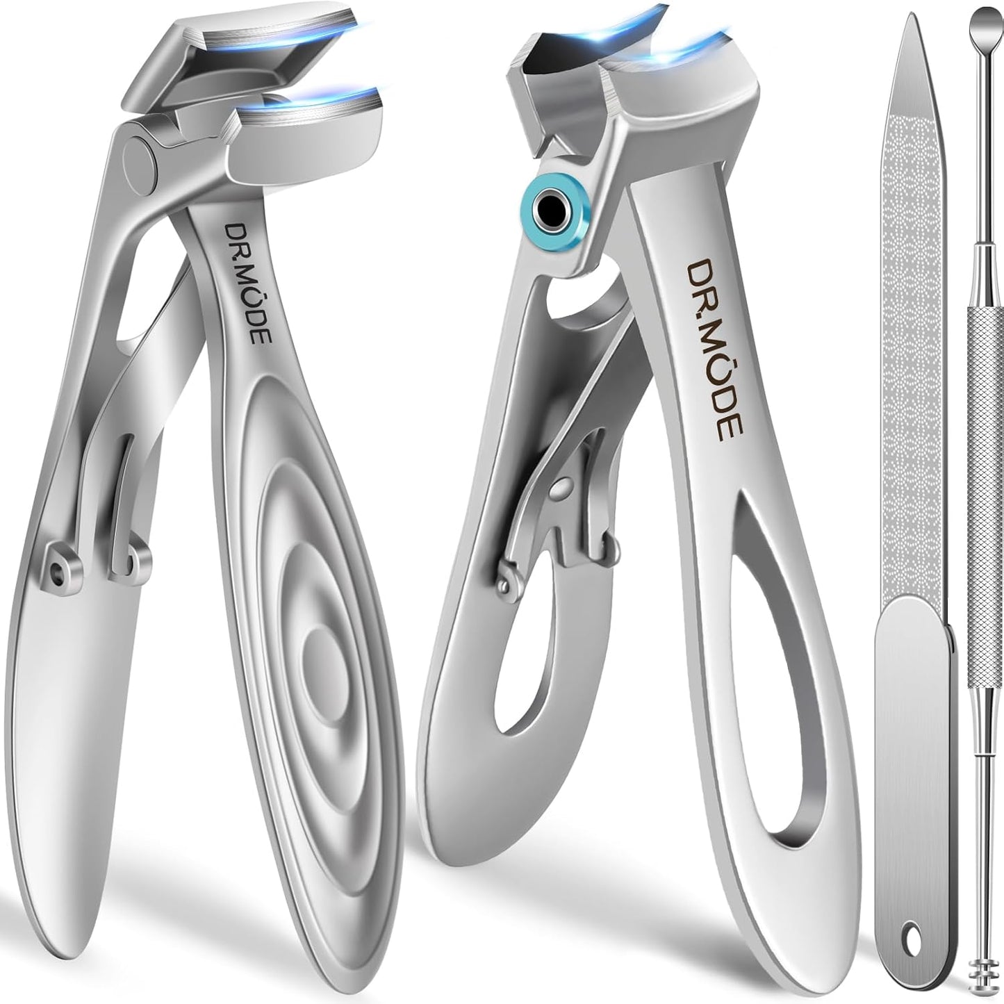 Toenail Clippers for Thick Toenails - Angled Long Handle Design for Seniors | Heavy Duty, Wide Jaw Opening, Black
