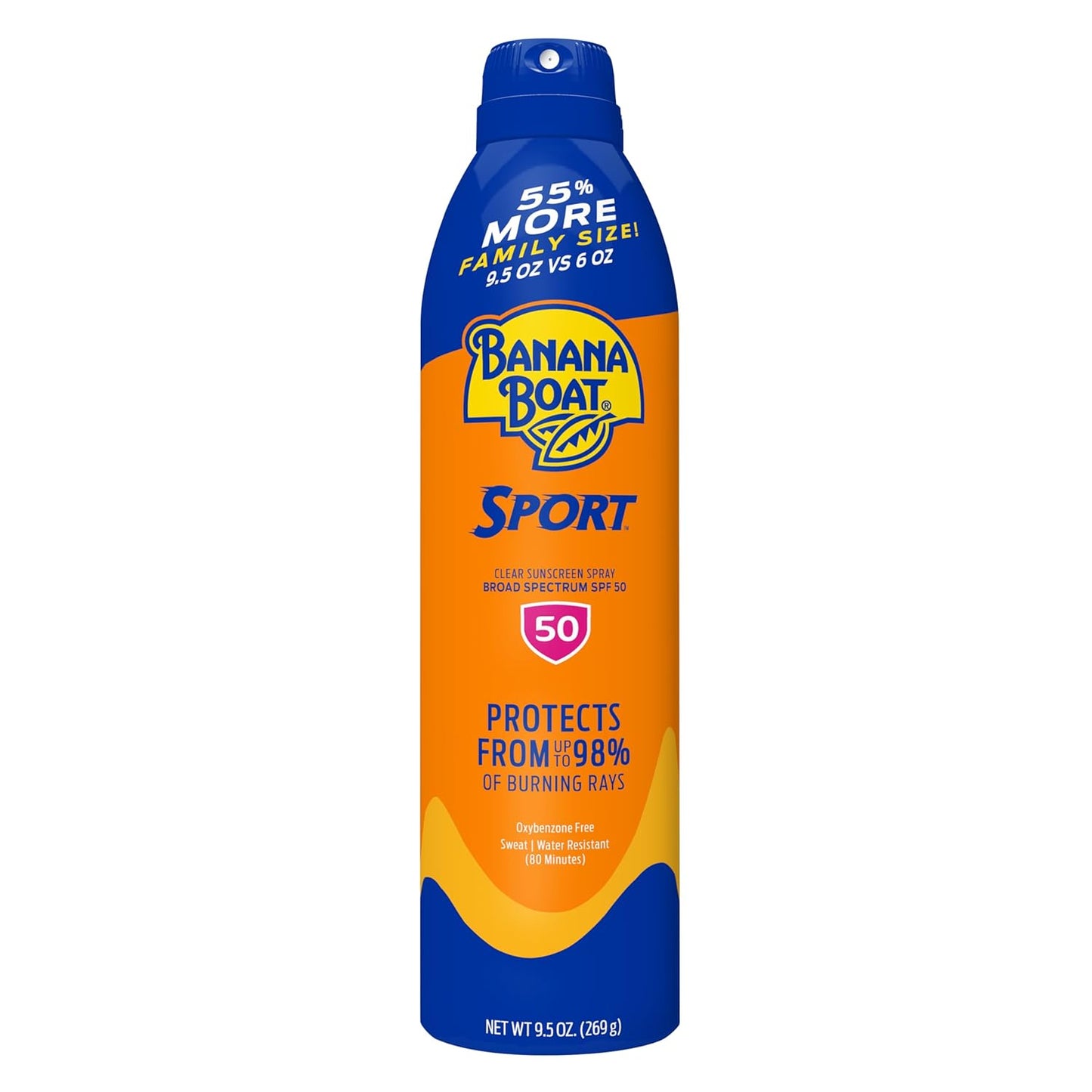 Banana Boat Sport Ultra SPF 50 Sunscreen Spray - Water Resistant, Oxybenzone Free | 6oz Twin Pack