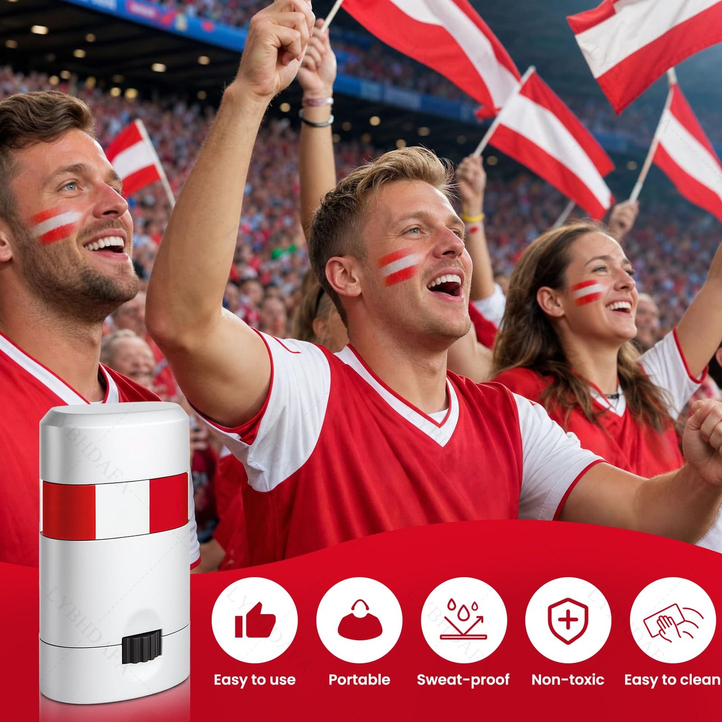 Red White and Red Face Body Paint Stick for World Cup 2026, Patriotic Flag Accessories Football Eye-black Stick for World Cup Party Favors Sports Fan Makeup (Canada England Japan Switzerland Poland)