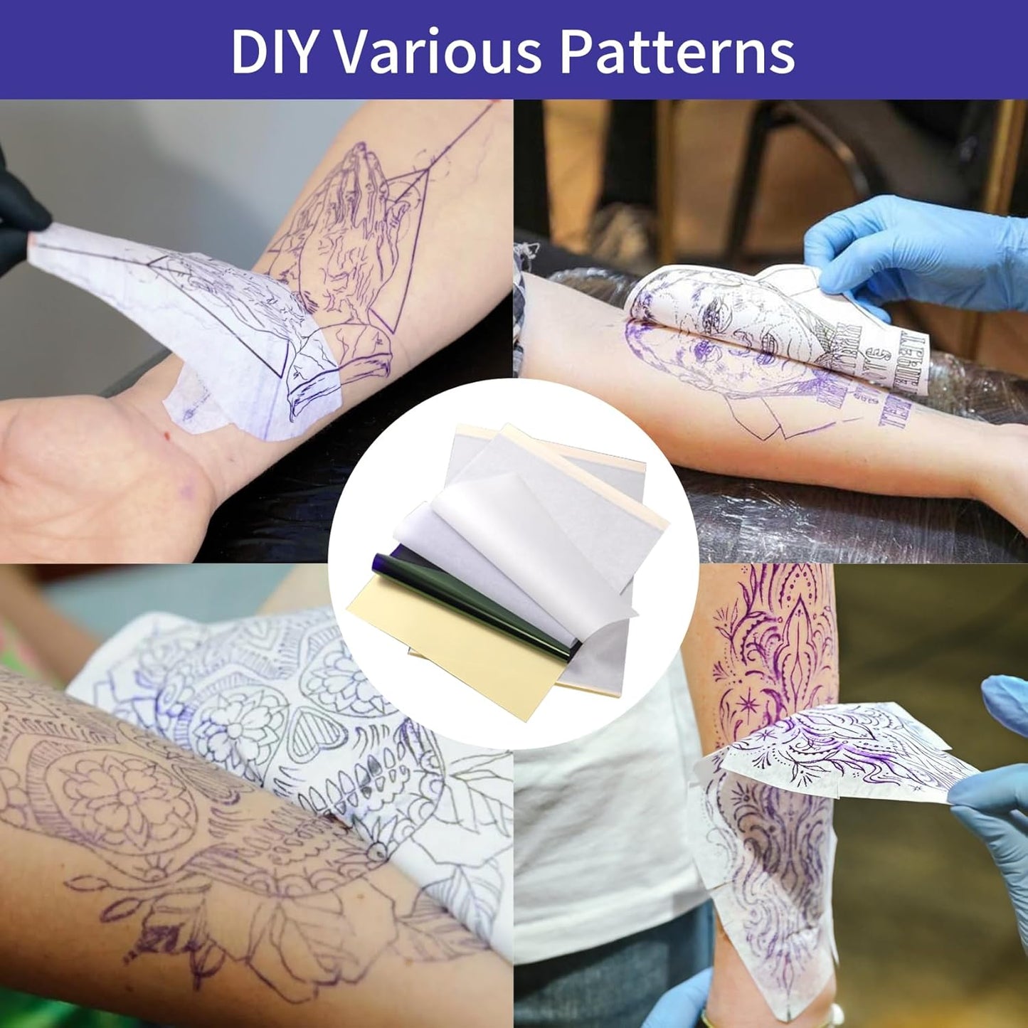Tattoo Transfer Paper - A4 Stencil Paper for Tattooing | 100 Sheets, Smudge-Proof & High Accuracy
