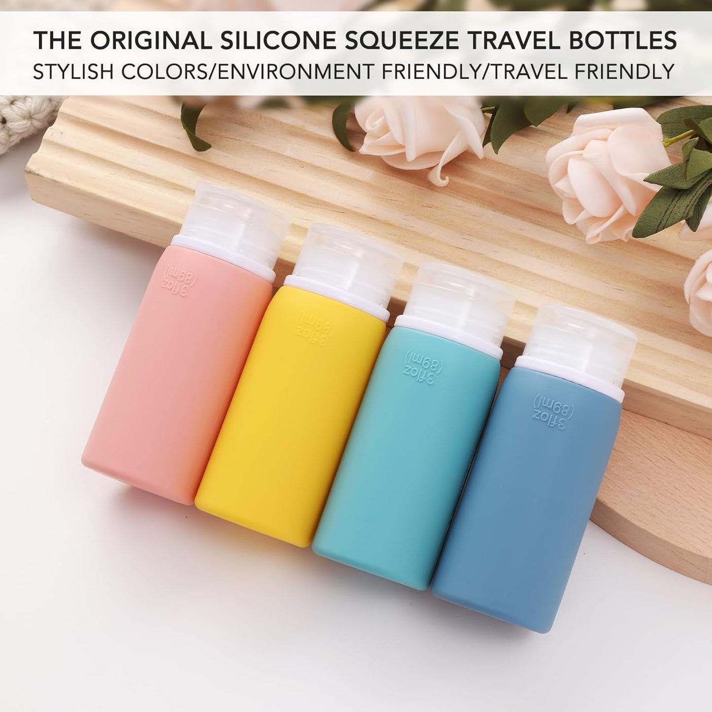Travel Bottles for Toiletries - 21 Pack Leak-Proof Silicone Containers | TSA Compliant, BPA Free, Yellow