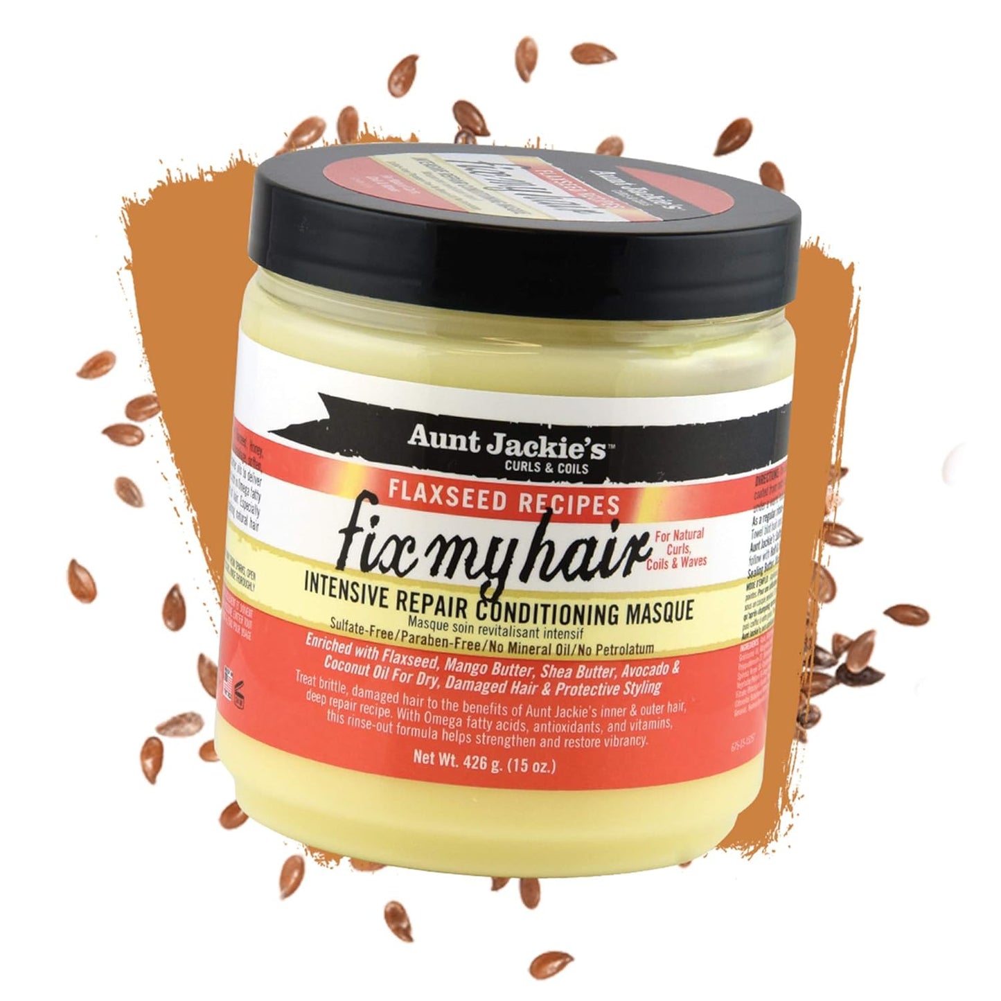 Aunt Jackie's Flaxseed Recipes Intensive Repair Conditioning Masque - 15 Oz | Prevents & Repairs Damaged Hair