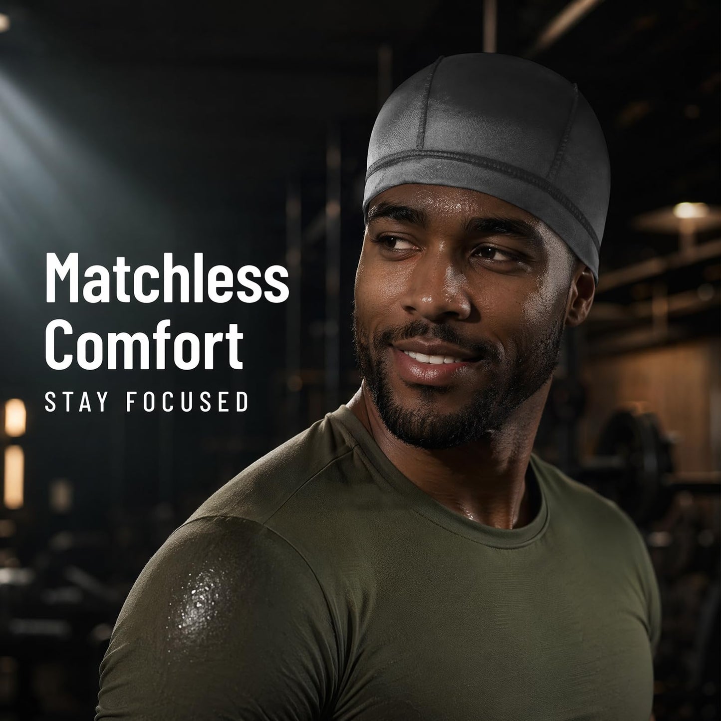 2PCS Silky Wave Caps for Men Waves, Good Compression Caps Over Durags for 360 Waves, Ideal Gifts for Farther's Day (Black+Gold)